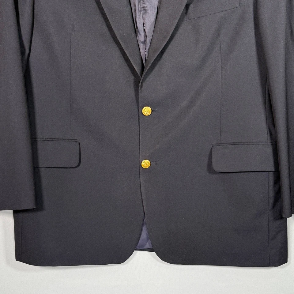 Blazer Brooks Brothers Brooksease 45R Lana Azul Marino Botones Dorados Loro Piana Foto 3 de 4