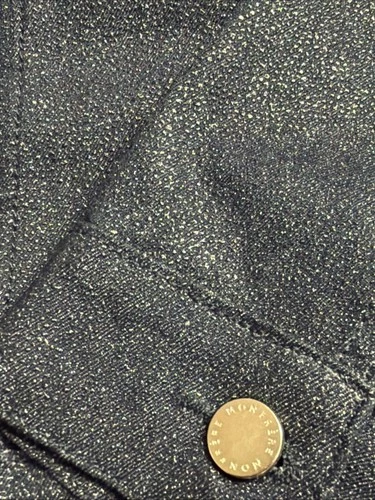 Monfrere Stingray Print Dean Denim Jacket Blue Snap Button Mens Size S NWT $478 image 6