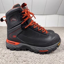 Simms G4 PRO Powerlock Vibram Sole Black Orange Fishing Wading Boots Men's Sz 8