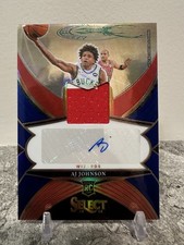 2024-25 Panini Select - Rookie Jersey Autographs AJ Johnson Blue /49 #RJA-AJJ