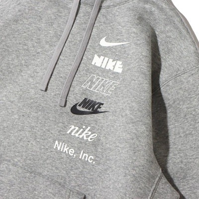 Nike Tracksuit Set DX0783-063 Gray Fleece Hoodie + Joggers | Multi Logo | S M L