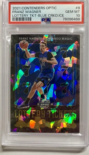 FRANZ WAGNER RC 2021 PSA 10 CONTENDERS OPTIC LOTTERY TKT BLUE CRACKED ICE 53/75