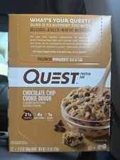 Quest Protein Bar Chocolate Chip Cookie Dough 12 Bars 2.12oz Gluten-Free 21g