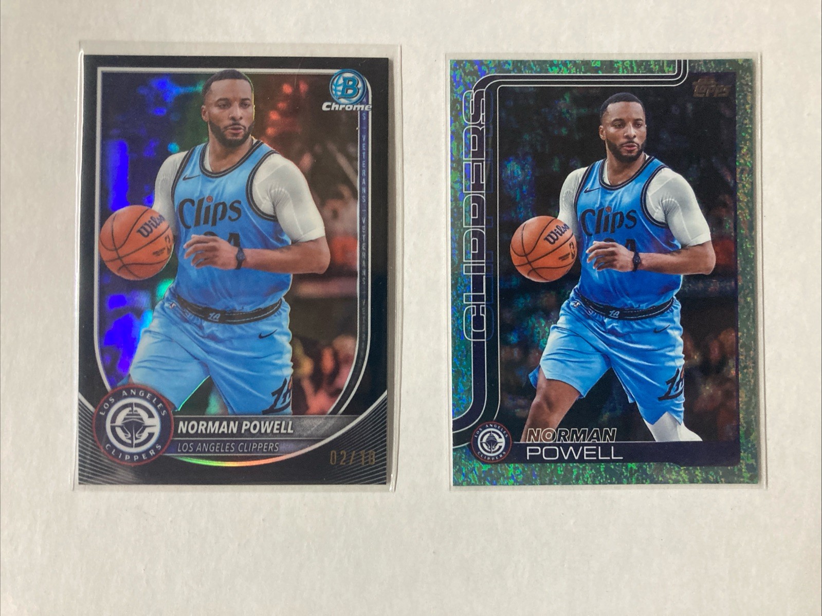 2025 NBA Norman Powell Bowman #2/10! Topps Flagship Foil Holo L.A. Clippers!