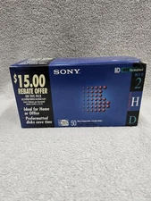 Vintage 1998 Sony 3.5" Micro Floppy Disk 50-Pack IBM Formatted HD Sealed