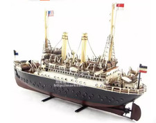Vintage iron sheet boat ornaments Luxury cruise ship Handmade ironwork ornaments