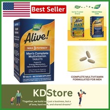 Alive Men's Max3 Multivitamin - Max Potency Support for Energy, Heart  Musc...