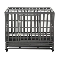 LUCKUP 38 Inch Heavy Duty Dog Cage Metal Kennel and Crate for Large Dogs,Easy...