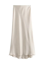 Women's white Satin Midi Slip Skirt
