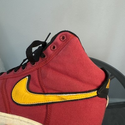 VINTAGE 2004 Nike Vandal Hi Canvas Varsity Red & Yellow  display picture 1