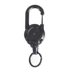 Heavy Duty Retractable Carabiner Car Key Chain Reel Holder Steel Cord Keychain
