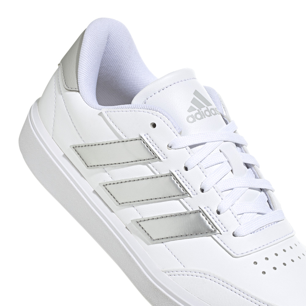 adidas Courtblock Metallic Lace Up  Womens White Sneakers Casual Shoes IF6465 thumbnail 7