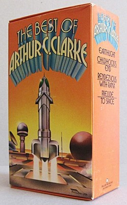 SLIP CASE/BOX~THE BEST OF ARTHUR C. CLARKE~4 PAPERBACK VOLUMES~DEL REY~MID 1970s