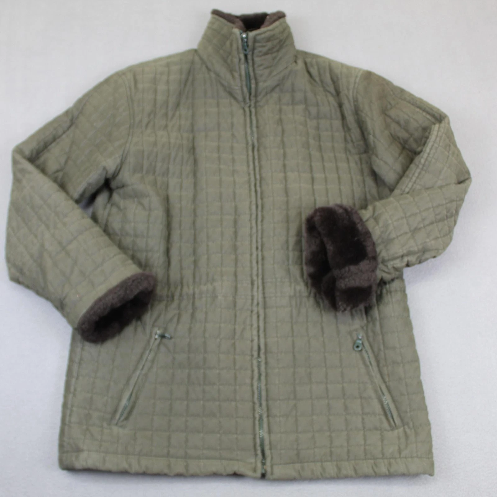 Andrew Marc Jakcet Mens Small Green Quilted Thermoloft Faux Fur Lined Coat
Opens in a new window or 