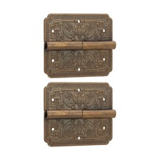 _2 Sets Decorative Antique Brass Hinges Vintage Elements Corrosion Resistant
