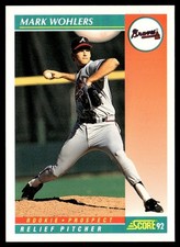 1992 Score Alejandro Pena/Kent Mercker/Mark Wohlers Rookie Atlanta Braves #787