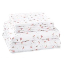 Sheet Set 6 Pieces Pink Floral , Cottage Core Queen Floral - Pink Blossom