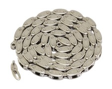 FNC Olive BMX Bicycle Chain 1/2  x 1/8  100 Links Single Speed Silver Freestyle.