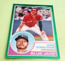 2018 Josh Donaldson Topps Silver Pack 1983 Chrome Series 2 GREEN REFRACTOR 87/99