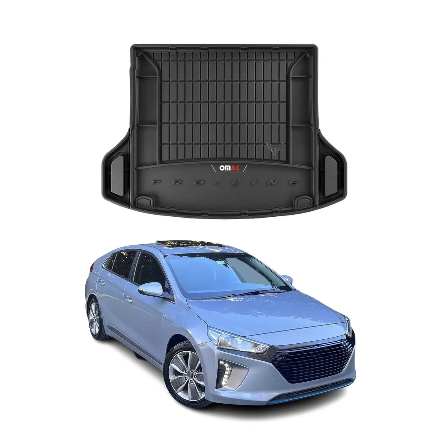 Tapis de coffre Hyundai Ioniq Hybrid 2016-2021 anti-saleté lavable en TPE noir