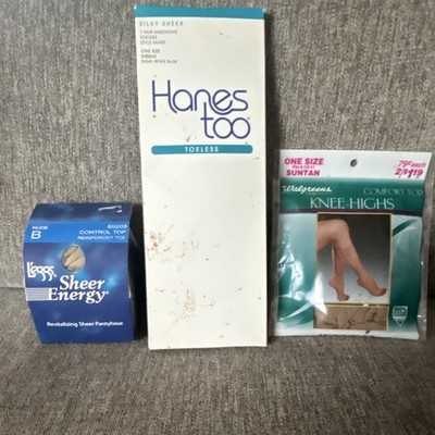 L'eggs Sheer Energy Control Top Pantyhose Hanes Silky Sheer Knee-Highs Suntan
