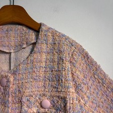 Half-Sleeve Tweed Jacket, A720, Unisex, 10,000