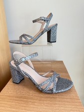 Stuart Weitzman Starla 75 Block Heel Sandal In Gunmetal Sz 5