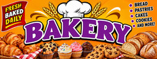 3ft x 8ft BAKERY Vinyl Banner- Free Shipping CAN BE PERSONALIZED 