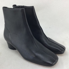 Vince Ravenna Square Toe  Oval Heel Leather Bootie Y117 