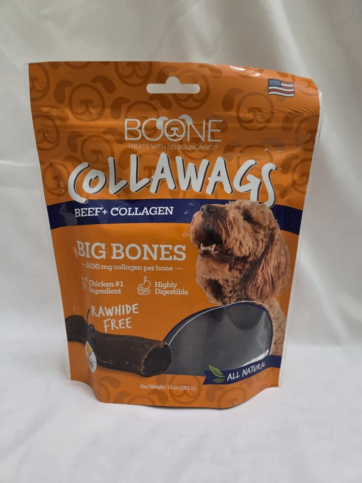 Boone Collawags carne de res + colágeno hueso grande 5600 mg/C/por hueso pollo 10, oz caducidad: 5/27 Foto 2 de 4
