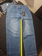 Flamingals Mid Waist Straight Leg Cropped Jeans Womens Medium S Blue
