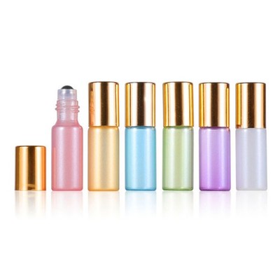 3ml - 10ml Pearized Mass Color Glass Essential Oil Perfume Roller Bottle w/ Ball