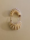 Vintage 14k.Yellow Gold Lucite Half Hoop Pierced Earrings — photo 10