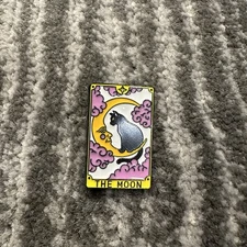 Cat Enamel Pin Tarot The Moon Black Cats Oracle Brooch Lapel Cat Lady Gift New