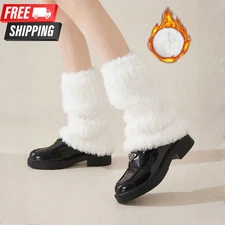 1 Pair Leg Warmer Knitted Warm Calf Socks Suitable for Autumn & Winter for Women