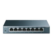 TP-Link TL-SG608 8-Port Gigabit Desktop Switch: Steel Gray RJ-45 Wi-Fi 6