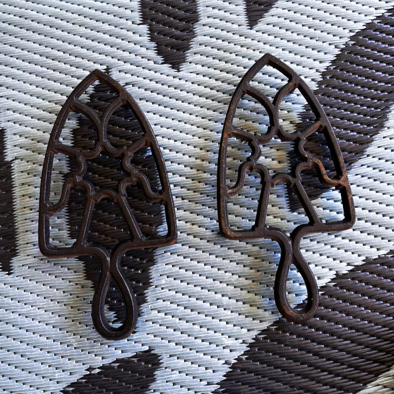 Black Metal Trivet Set of 2 for antique irons