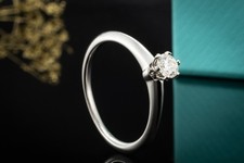 Tiffany & Co Solitär Ring Setting mit Diamant 0,26 Ct in Platin Full Set Schmuck