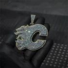 3Ct Round Cut Real Moissanite Men's Custom Letter Pendant 14K Yellow Gold Plated