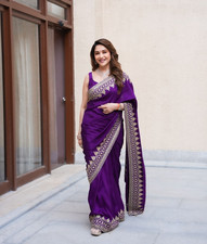 SAREE PARTY INDIAN WEAR SARI DESIGNER BOLLYWOOD BLOUSE WEDDING ETHNIC PAKISTANI