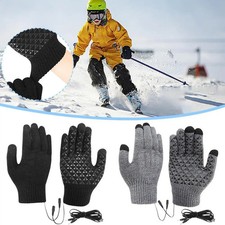 Electric USB Heated Gloves Winter Thermal Windproof Motorcycle Bicycle Gloves