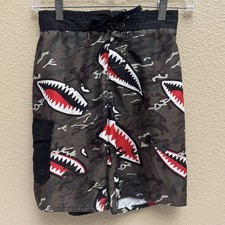 Hang Ten Youth Small Boys Swimsuit Trunks With Pocket; Mesh Lining