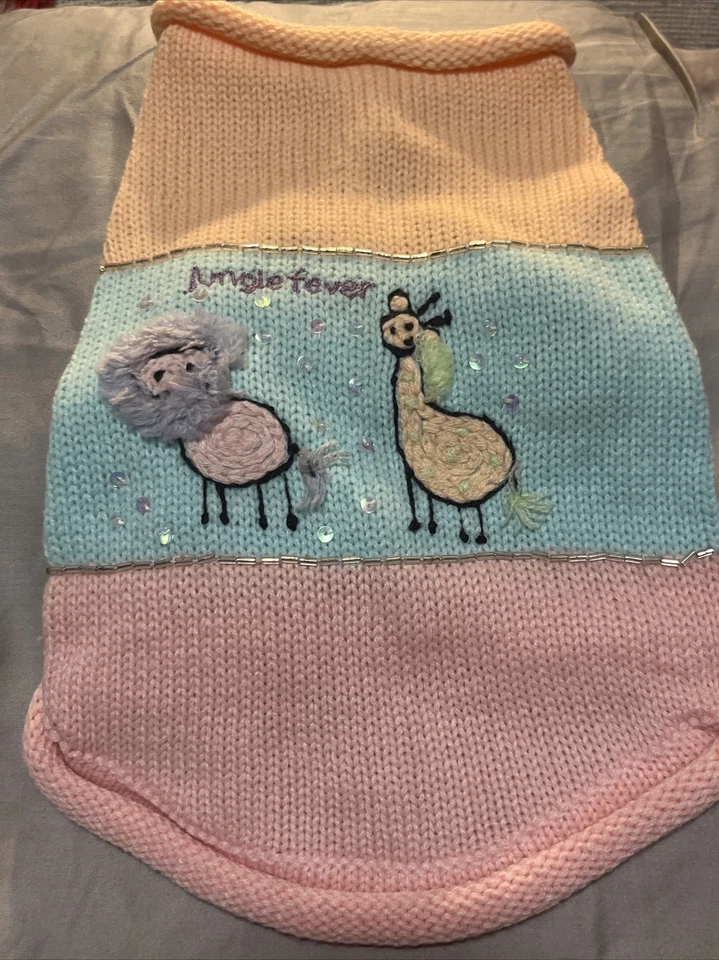 Oscar Newman Dog Sweater Jungle Beaded Studded Sparkly Fever M Toy - Image 2 of 4