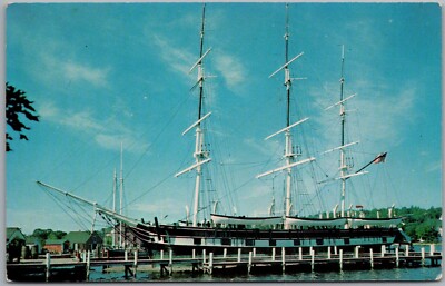 Whaling Ship Charles W Morgan Mystic Seaport Connecticut Postcard O7
