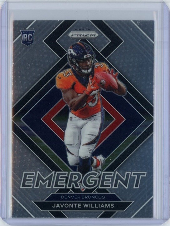 JAVONTE WILLIAMS 2021 Panini Prizm RC Rookie Emergent #E-15 Broncos