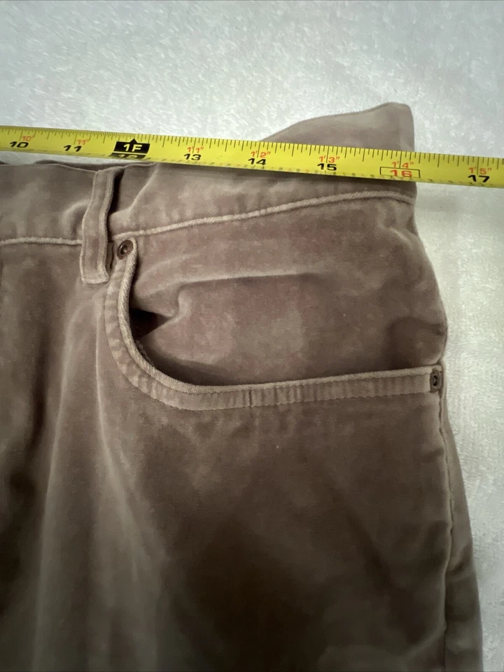 L.L. Pantalones de terciopelo Bean para mujer 14 Petite beige suave algodón spandex elástico Foto 3 de 4