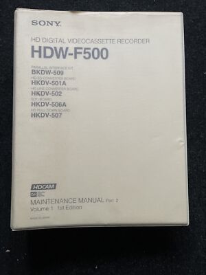SONY HDW-F500 HD Digital Videocassette Recorder MAINTENANCE MANUAL - Rarität
