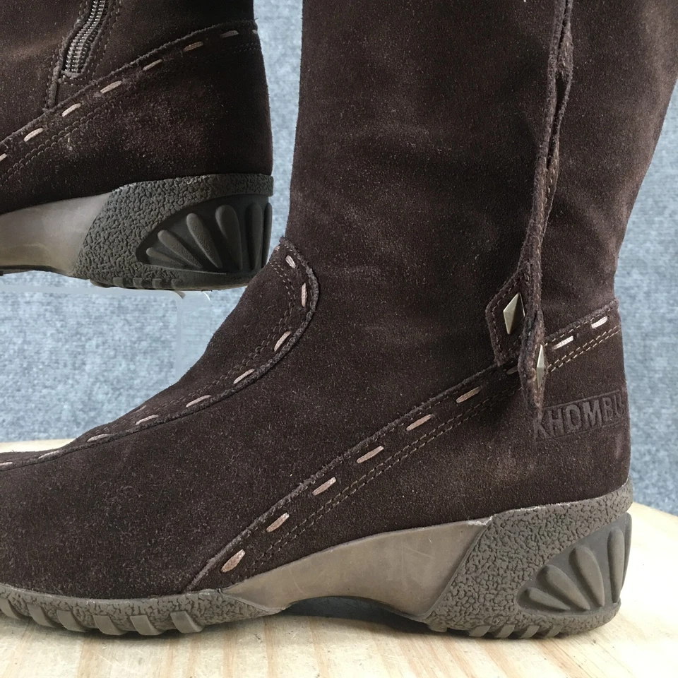 Khombu Boots Womens 9 M Allana Mid Calf Winter Wedge Brown Leather Side Zipper - Image 3 of 4