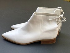 Splendid New Womens Leather Pointed Toe Lace Up Ankle Boots White Size 8