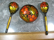 Russian vintage set : Bowl and two spoons.